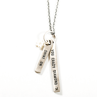  sterling silver necklace with the quote "shine on you crazy diamond"
