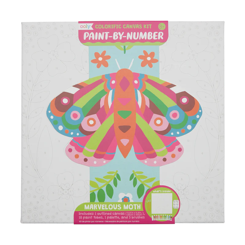 Colorific Canvas Paint By Number Kit: Marvelous Moth – Sugarboo & Co