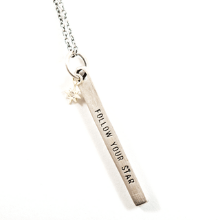  sterling silver necklace with the quote "follow your star"