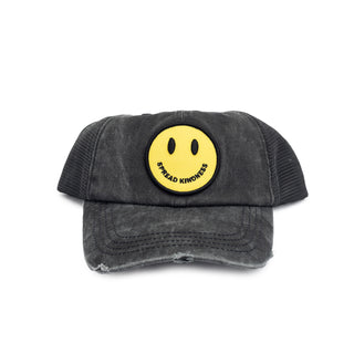 Spread Kindness Smiley - Black Trucker Hat
