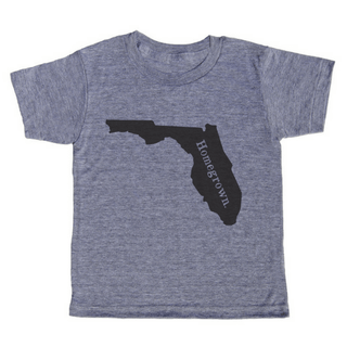  grey t-shirt with black lettering - state of florida with "homegrown" written in the middle