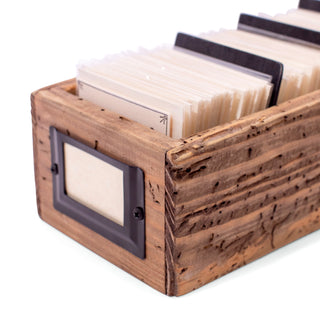 Recycled Pine Wood Notecard Holder with 4 Dividers - 14" x 5" x 4"