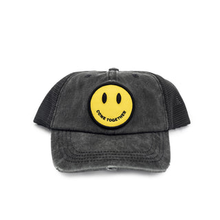 Come Together Smiley - Black Trucker Hat