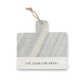 ***Eat, Drink & Be Merry Marble and Wood Cutting/Serving Board 12" x 12" x 0.6"