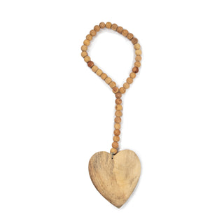 Small Heart Natural Wood Bead Strand