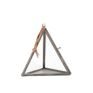 Hanging Triangle Frame with Brown Suede