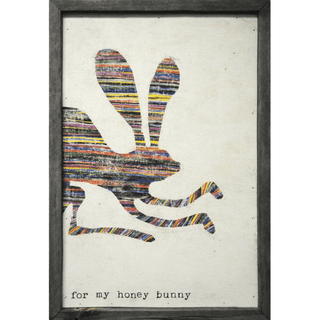 multicolored bunny art print