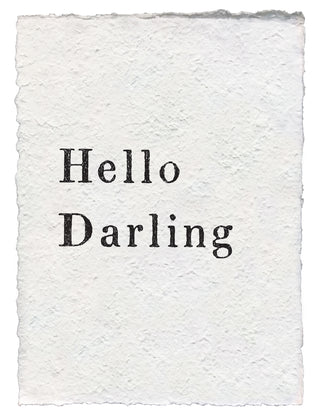 hello darling handmade paper print