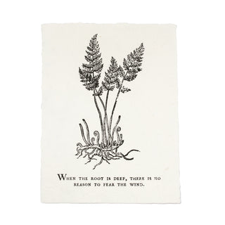 When The Root Is Deep Botanical Handmade Paper Print