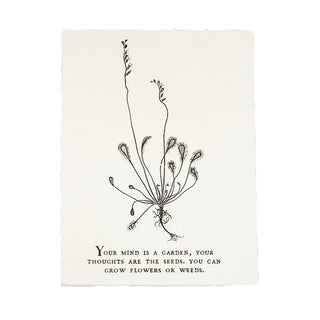 Your Mind Is A Garden Botanical Handmade Paper Print
