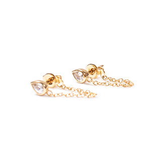 Gold Plated Teardrop Chain Studs