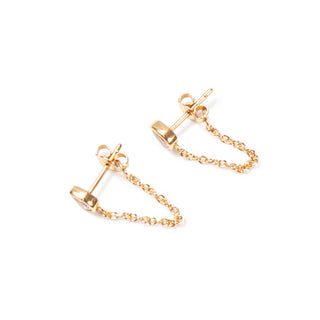 Gold Plated Teardrop Chain Studs laying on their side