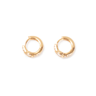 Gold Plated Pave Pear Shape Hoop Earrings
