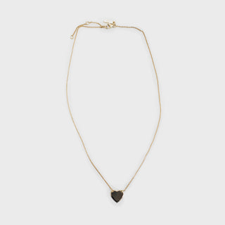 Flat Heart Pendant Necklace in Sterling Silver - Gold Plated
