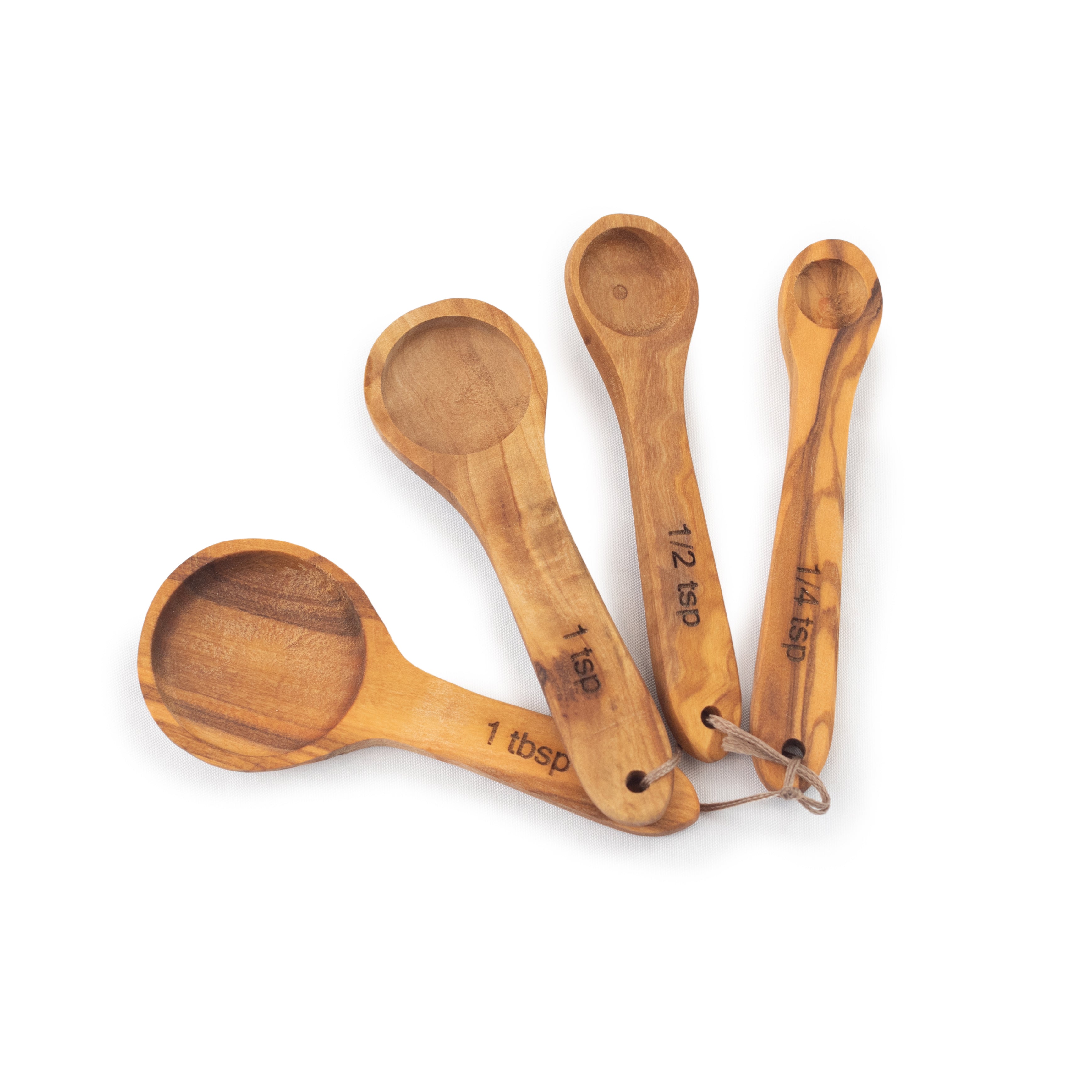 Olive Wood Measuring Spoon Set w/ Twine