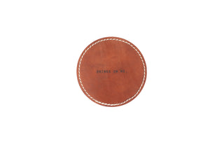 Drinks On Me Leather Coaster - Auburn