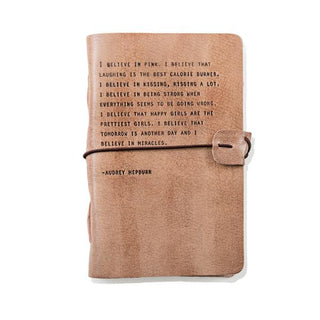 audrey hepburn blush leather journal