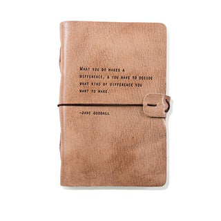 jane goodall blush leather journal