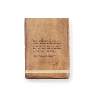 leather journal - saint francis of assisi