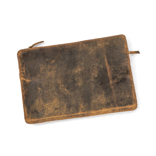 Scratched Brown Leather Computer Sleeve