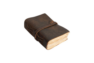 Distressed Brown Mini Leather Wrap Journal - 1st Edition