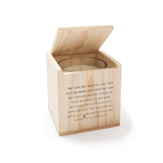 May love and laughter - Blessing Candle with Engraved Wood Box