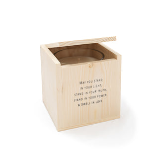 May you stand in your light - Blessing Candle with Engraved Wood Box