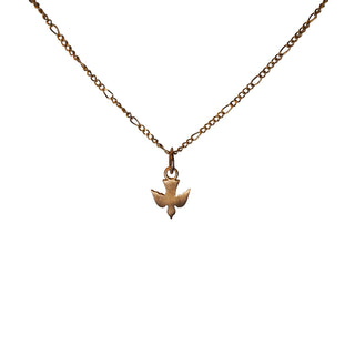 brass baby bird necklace