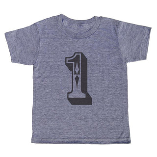 grey t-shirt with black lettering - 1