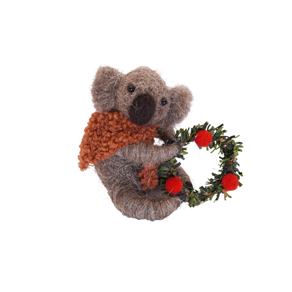 ***Felt Koala Ornament with Wreath