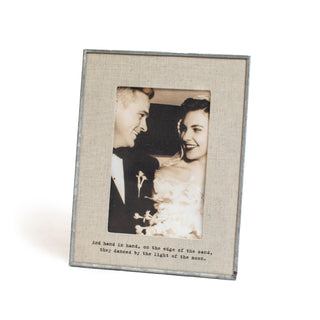 And Hand In Hand Vertical Glass Linen Photo Frame   - 7.5"x8.5"