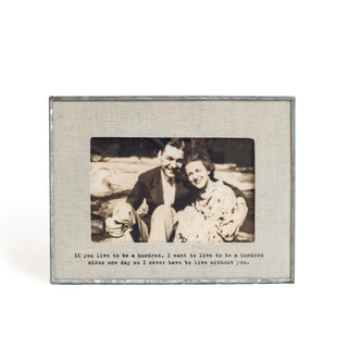 If You Live To Be A Hundred Horizontal Glass Linen Photo Frame  - 8.5"x7.5"