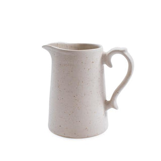 ribbed speckled ceramic pitcher