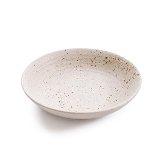 ribbed speckled ceramic pasta bowl