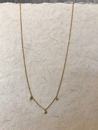 Gold Necklace with 3 Circle Pendants