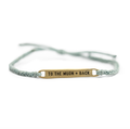 ***Brass To The Moon and Back Braided Bracelet - Green Grey Adjustable