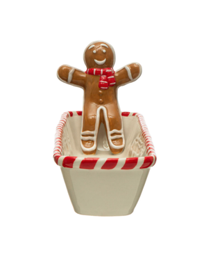 Ceramic Cracker Dish w/ Gingerbread Man