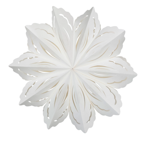 25"H Paper Snowflake Ornament in White color
