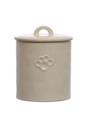 Stoneware Treat Canister with Paw Print
