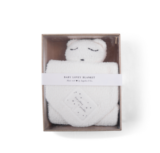 a whiteBear Baby Lovey Blanket in a box