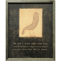 black/charcoal background with cream bird silhouette