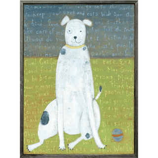 white boy dog art print