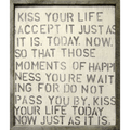  kiss your life art print, cream background with black/charcoal font