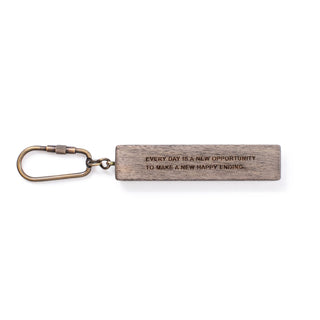 wood keychain with the quote "every day is a new opportunity..." (full quote in description)