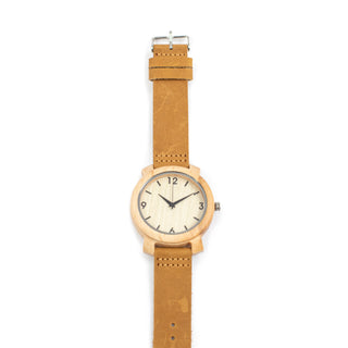Wrist Watch with Brown Leather Strap