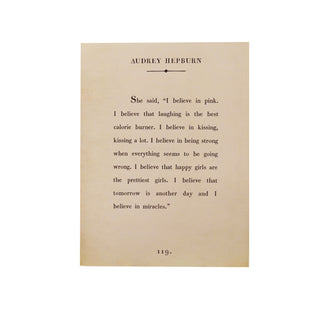 Audrey Hepburn Book Collection Art Poster - Cream
