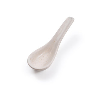 Ribbed Ceramic Speckled Soup Spoon - 4.5