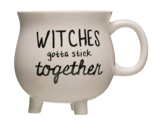 Stoneware Cauldron Mug - Witches Gotta Stick Together