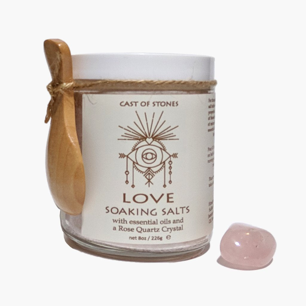 Soaking Salts with Rose Quartz Crystal - Love