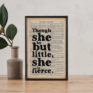 Shakespeare Fierce Quote Book Page Print
